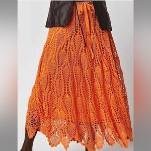 Free people crochet skirt